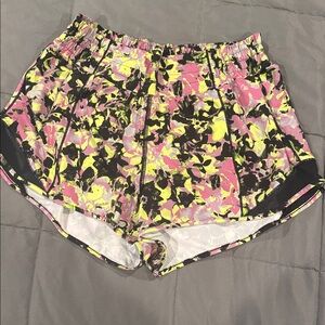 lululemon athletica Pink and Yellow Floral Athletic Shorts